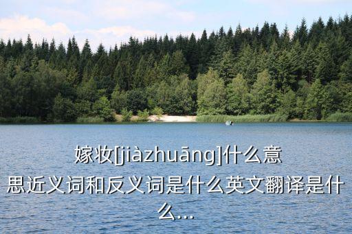  嫁妝[jiàzhuāng]什么意思近義詞和反義詞是什么英文翻譯是什么...