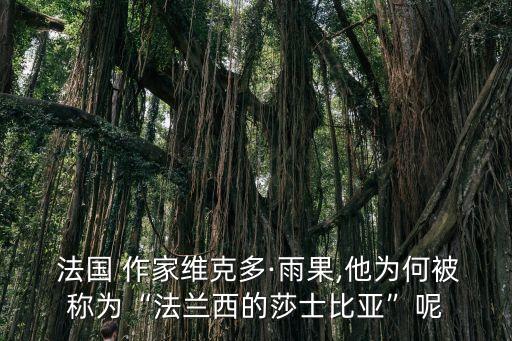  法國 作家維克多·雨果,他為何被稱為“法蘭西的莎士比亞”呢