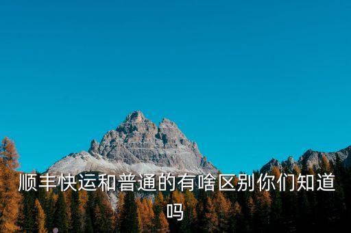 順豐普快