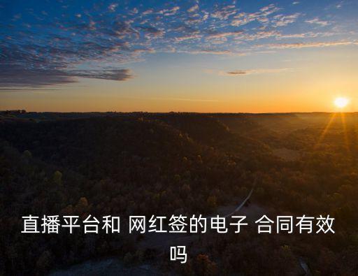 網(wǎng)紅合同有什么法律效應(yīng)