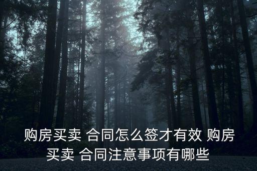  購房買賣 合同怎么簽才有效 購房買賣 合同注意事項(xiàng)有哪些
