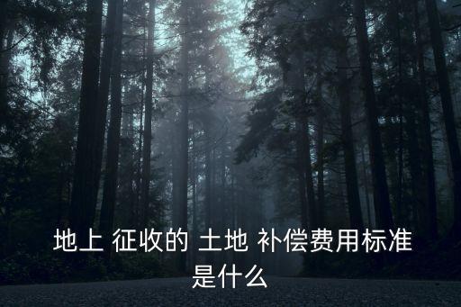 地上 征收的 土地 補(bǔ)償費(fèi)用標(biāo)準(zhǔn)是什么