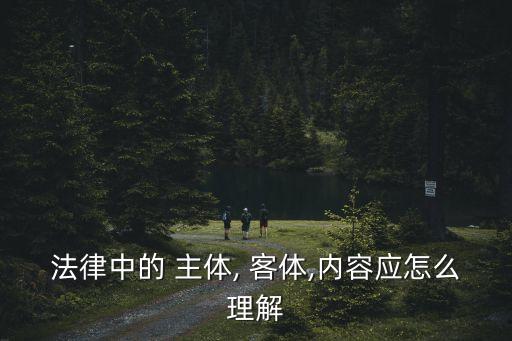 法律中的 主體, 客體,內(nèi)容應怎么理解