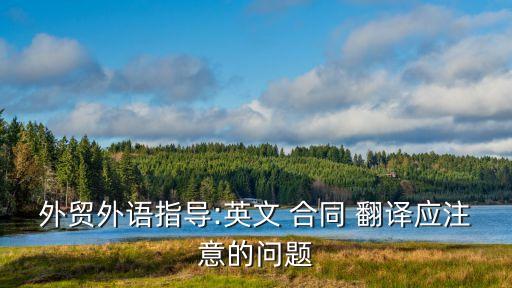 商務(wù)合同翻譯目前的研究成果