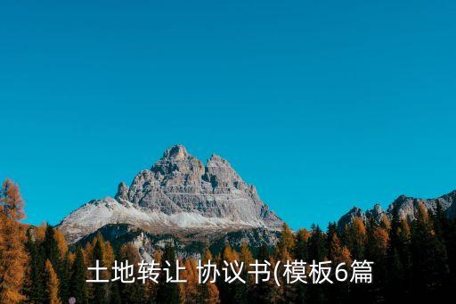  土地轉(zhuǎn)讓 協(xié)議書(模板6篇