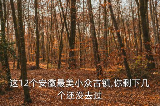 這12個(gè)安徽最美小眾古鎮(zhèn),你剩下幾個(gè)還沒去過