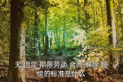 無 固定 期限勞動 合同 解除 賠償?shù)臉?biāo)準(zhǔn)是什么