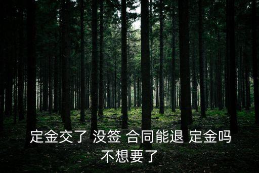 沒簽合同定金能要回來嗎合法嗎,交過定金沒簽合同可以把錢要回來嗎?
