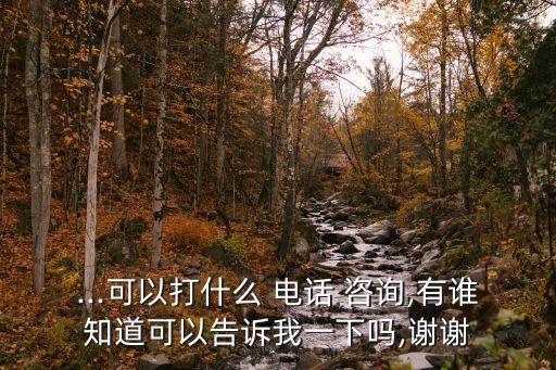 ...可以打什么 電話 咨詢,有誰知道可以告訴我一下嗎,謝謝
