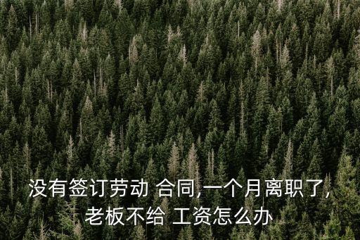 沒有簽訂勞動 合同,一個月離職了,老板不給 工資怎么辦