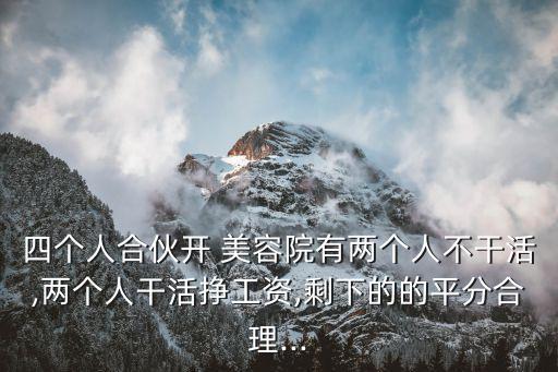 美容院合伙人模式利潤分配,出錢和出技術(shù)股權(quán)分配