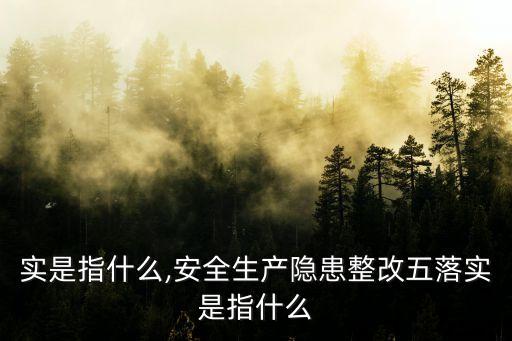 實(shí)是指什么,安全生產(chǎn)隱患整改五落實(shí)是指什么