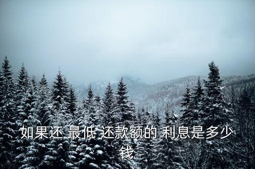 信用卡最低還款利息是多少,6000信用卡最低還款利息是多少