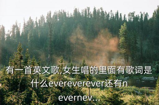 有一首英文歌,女生唱的里面有歌詞是什么evereverever還有nevernev...
