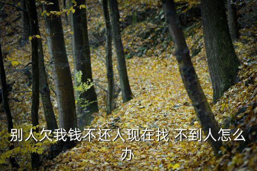 別人欠我錢不還人現(xiàn)在找 不到人怎么辦