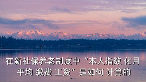 在新社保養(yǎng)老制度中“本人指數(shù) 化月 平均 繳費(fèi) 工資”是如何 計(jì)算的