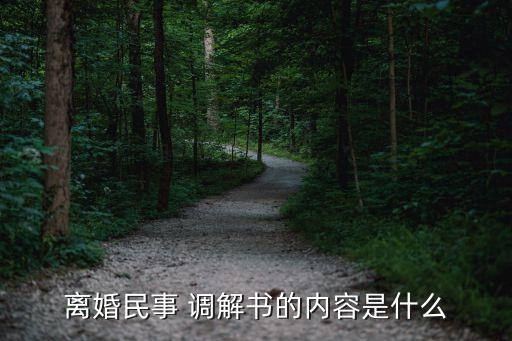 離婚民事 調(diào)解書(shū)的內(nèi)容是什么
