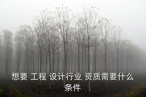 想要 工程 設(shè)計(jì)行業(yè) 資質(zhì)需要什么條件