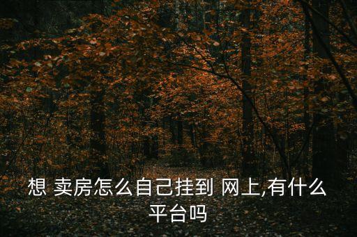 想 賣房怎么自己掛到 網(wǎng)上,有什么平臺(tái)嗎
