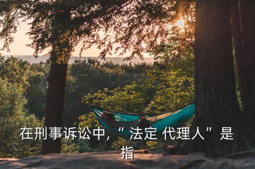 在刑事訴訟中,“ 法定 代理人”是指