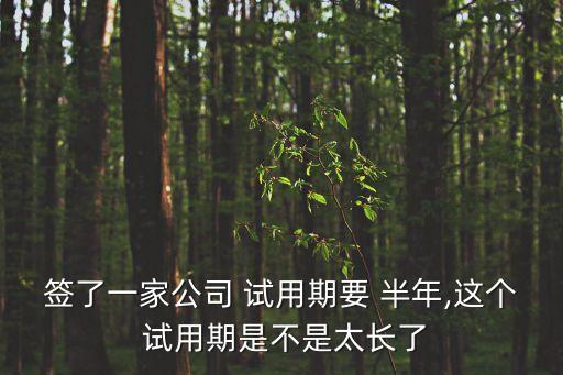 簽了一家公司 試用期要 半年,這個(gè) 試用期是不是太長(zhǎng)了