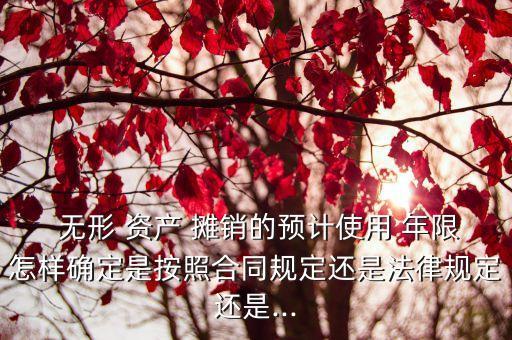  無(wú)形 資產(chǎn) 攤銷(xiāo)的預(yù)計(jì)使用 年限怎樣確定是按照合同規(guī)定還是法律規(guī)定還是...