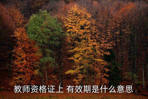 教師資格證上 有效期是什么意思