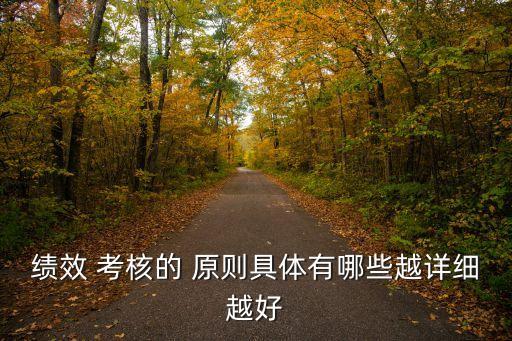 績效 考核的 原則具體有哪些越詳細越好