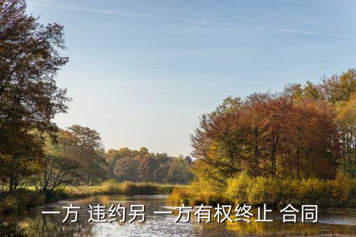  一方 違約另 一方有權(quán)終止 合同