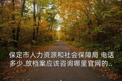  保定市人力資源和社會(huì)保障局 電話多少.放檔案應(yīng)該咨詢哪里官網(wǎng)的...