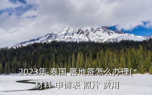 2023年 泰國 落地簽怎么辦理( 材料 申請表 照片 費(fèi)用