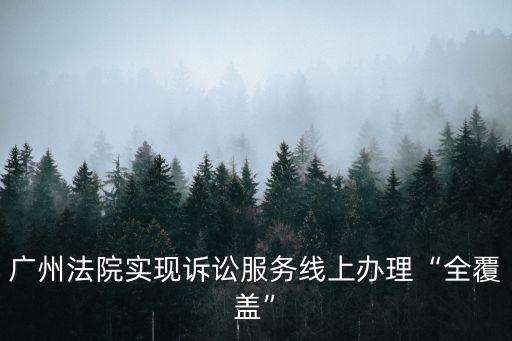 廣州法院實現(xiàn)訴訟服務(wù)線上辦理“全覆蓋”