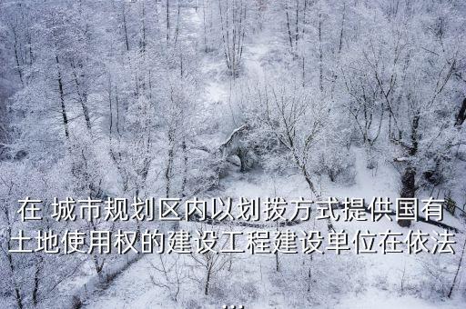 在 城市規(guī)劃區(qū)內以劃撥方式提供國有土地使用權的建設工程建設單位在依法...