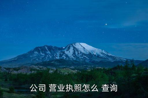 公司 營(yíng)業(yè)執(zhí)照怎么 查詢