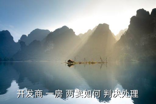 開發(fā)商 一房 兩賣如何 判決處理