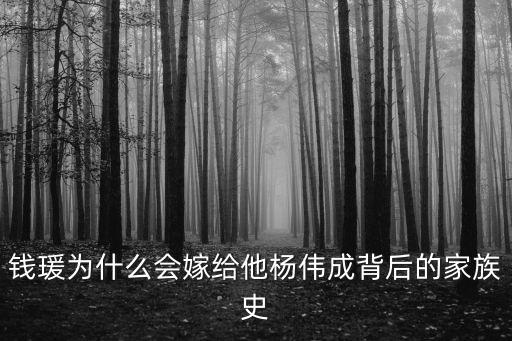 錢(qián)瑗為什么會(huì)嫁給他楊偉成背后的家族史