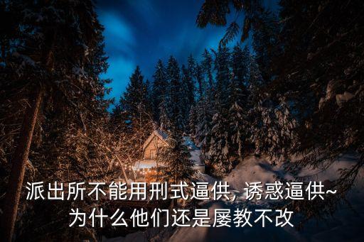 派出所不能用刑式逼供, 誘惑逼供~為什么他們還是屢教不改
