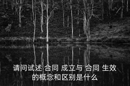 民法典合同的成立與生效