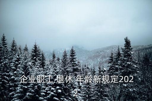  企業(yè)職工 退休 年齡新規(guī)定2022