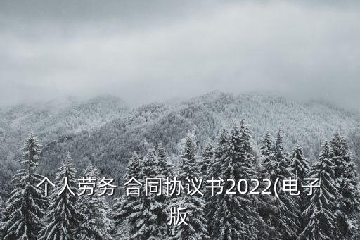 個(gè)人勞務(wù) 合同協(xié)議書2022(電子版