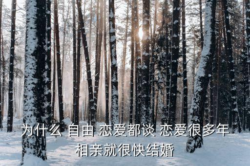 為什么 自由 戀愛都談 戀愛很多年相親就很快結(jié)婚