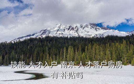 南京人才補貼