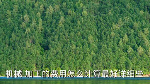 機(jī)械 加工的費(fèi)用怎么計(jì)算最好詳細(xì)些