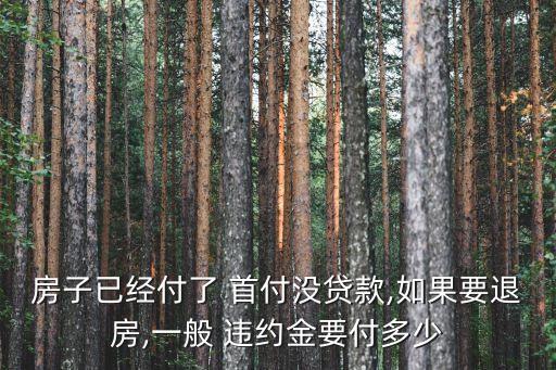 房子已經(jīng)付了 首付沒貸款,如果要退房,一般 違約金要付多少