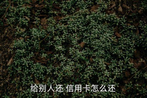 信用卡怎么還