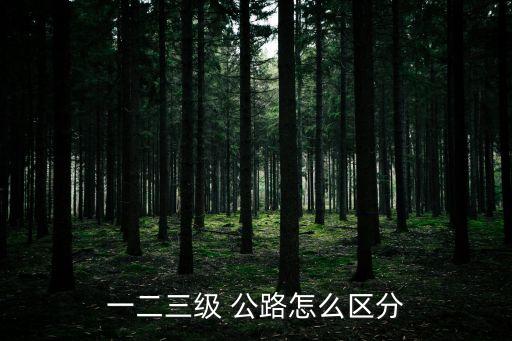 一二三級(jí) 公路怎么區(qū)分