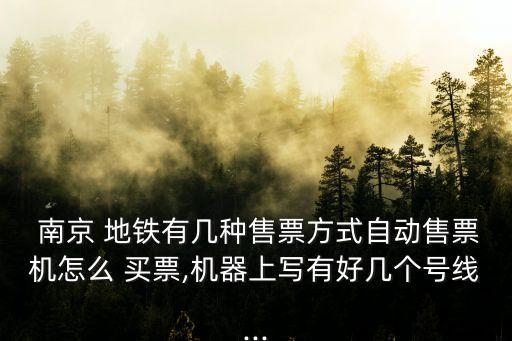  南京 地鐵有幾種售票方式自動(dòng)售票機(jī)怎么 買(mǎi)票,機(jī)器上寫(xiě)有好幾個(gè)號(hào)線(xiàn)...