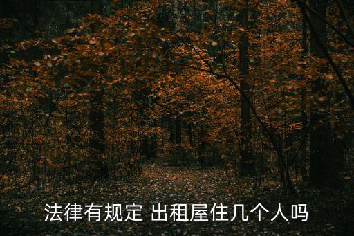 法律有規(guī)定 出租屋住幾個(gè)人嗎