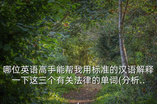 哪位英語高手能幫我用標準的漢語解釋一下這三個有關法律的單詞(分析...