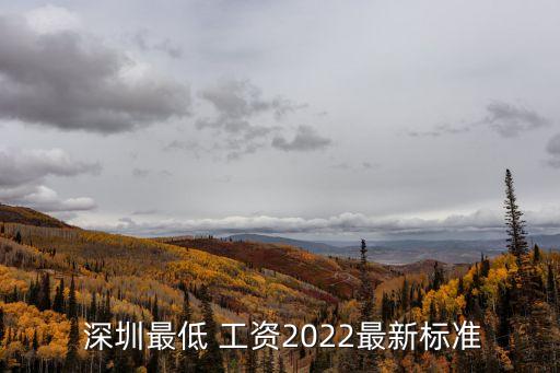  深圳最低 工資2022最新標準